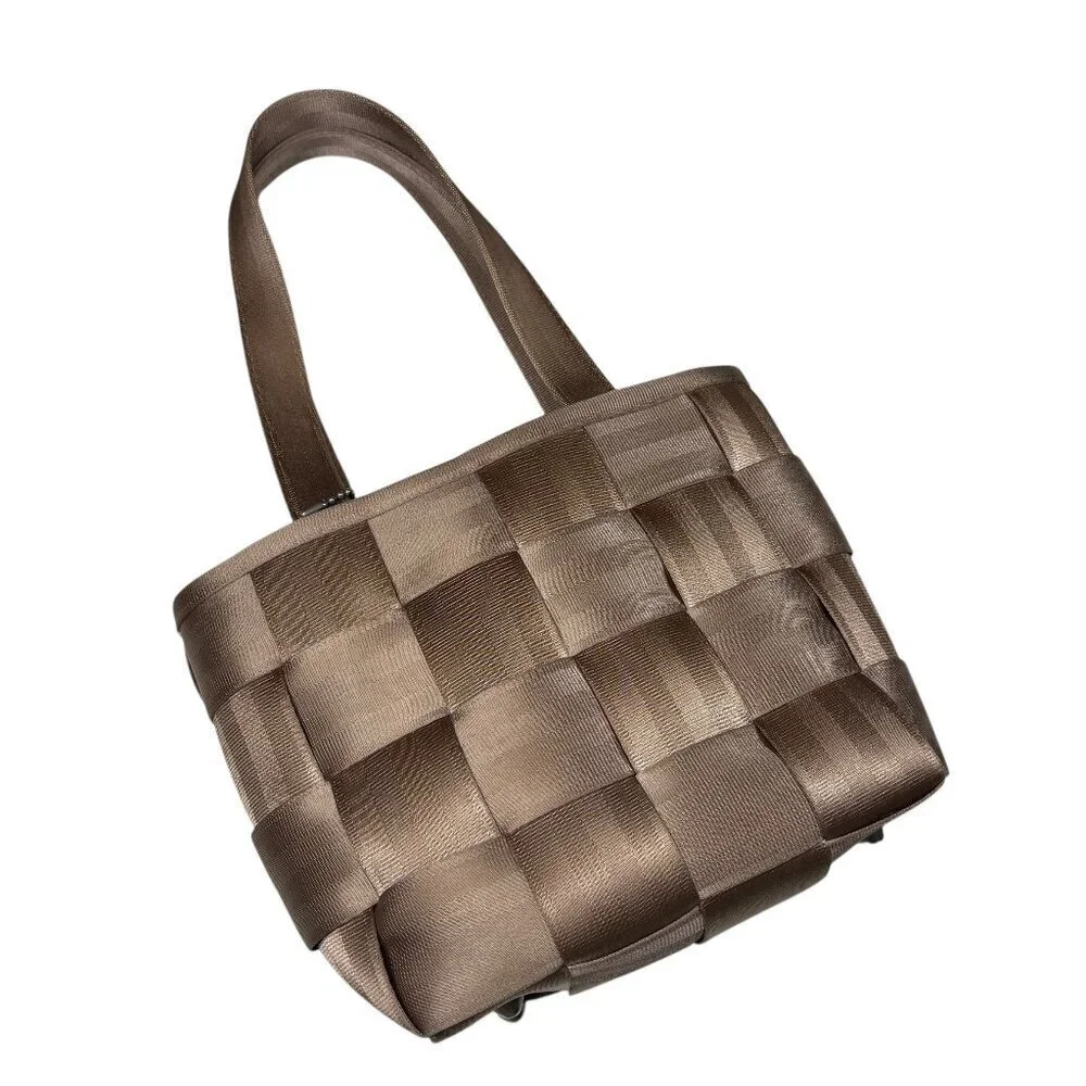 The Original Harvey's Seatbelt Bag Tan Beige Two Handle Small Tote Bag Purse